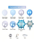 Winter Wonderland Balloon Arch Kit with Blue, Silver, and White Balloons