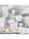 116PCS Winter Wonderland Balloon Arch Kit White & Silver Party Decor