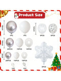 116PCS Winter Wonderland Balloon Arch Kit White & Silver Party Decor