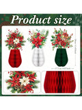 9PCS Red Poinsettia Table Centerpieces for Holiday & Party Decor