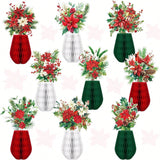 9PCS Red Poinsettia Table Centerpieces for Holiday & Party Decor