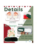9-Piece Red and Green Christmas Honeycomb Centerpieces for Holiday or Party Decor