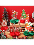 12-Piece Gingerbread Honeycomb Centerpieces for Christmas Table and Holiday Decor