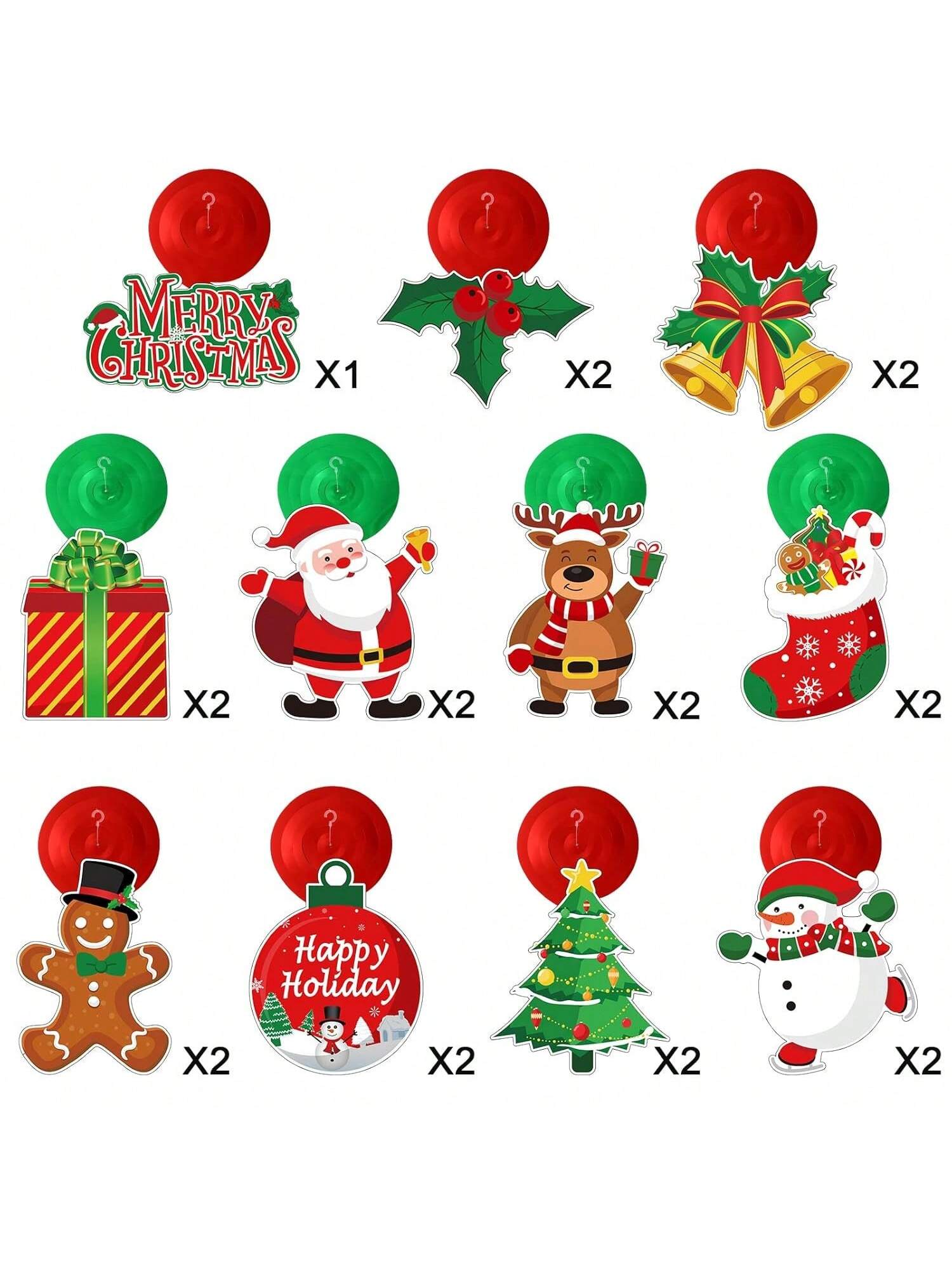 30PCS Christmas Swirl Ceiling Decorations with Santa, Snowman & Elk