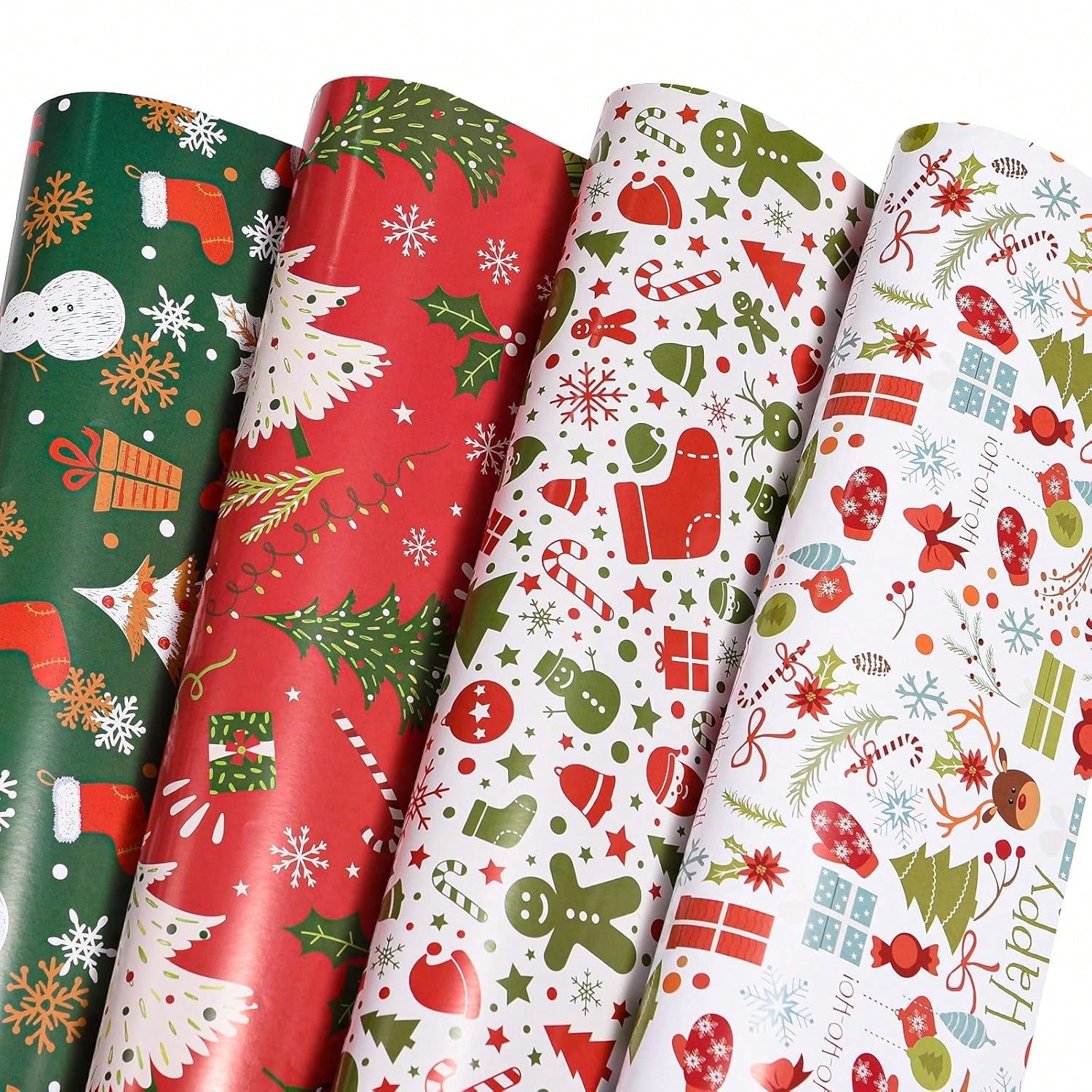 Christmas Wrapping Paper 12 Sheets Snowmen Candy Canes 20x29 for Kids & Adults