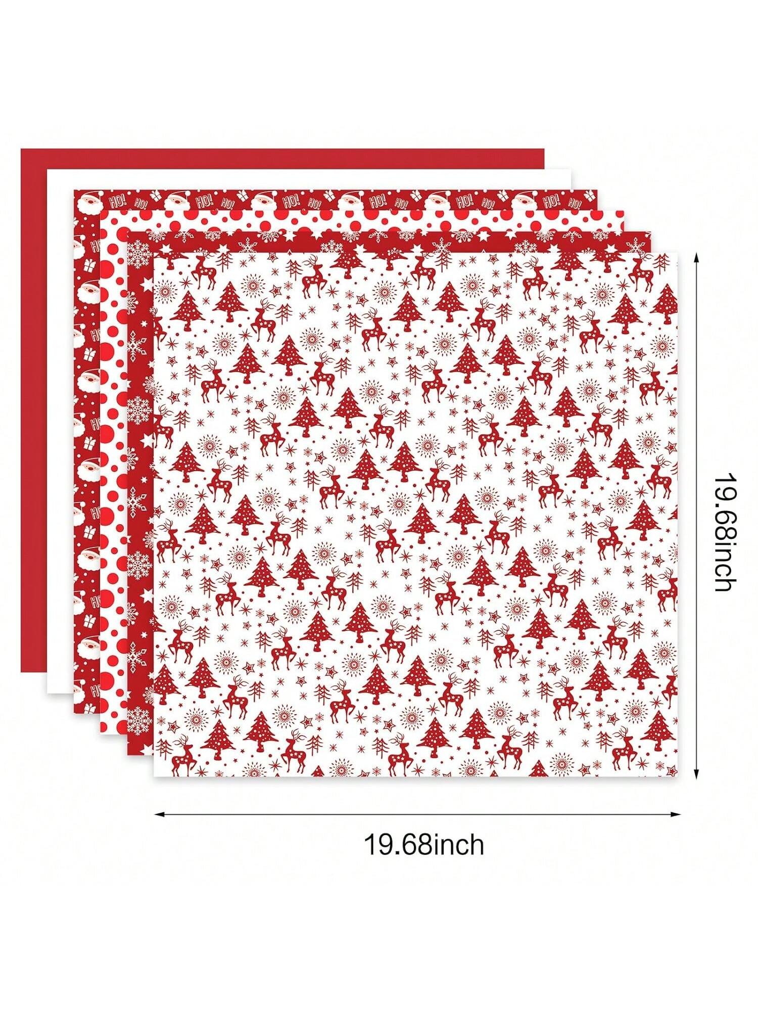 120-Sheet Christmas Tissue Paper Red White Snowflake for Gift Wrapping and Decor