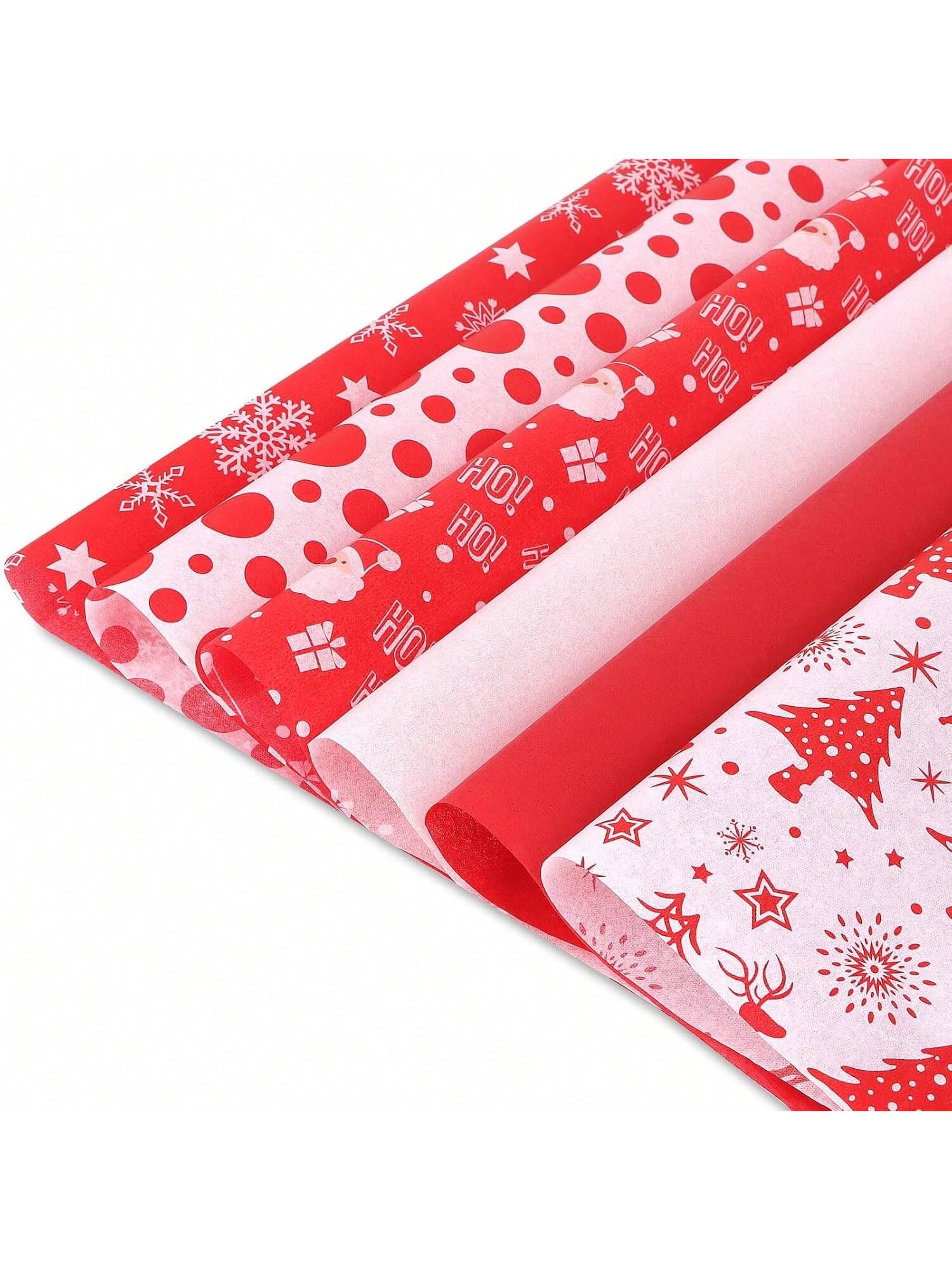 120-Sheet Christmas Tissue Paper Red White Snowflake for Gift Wrapping and Decor