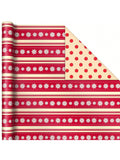 3 Reversible Christmas Wrapping Paper Rolls 120 Sq Ft Snowflakes Snowmen Stripes