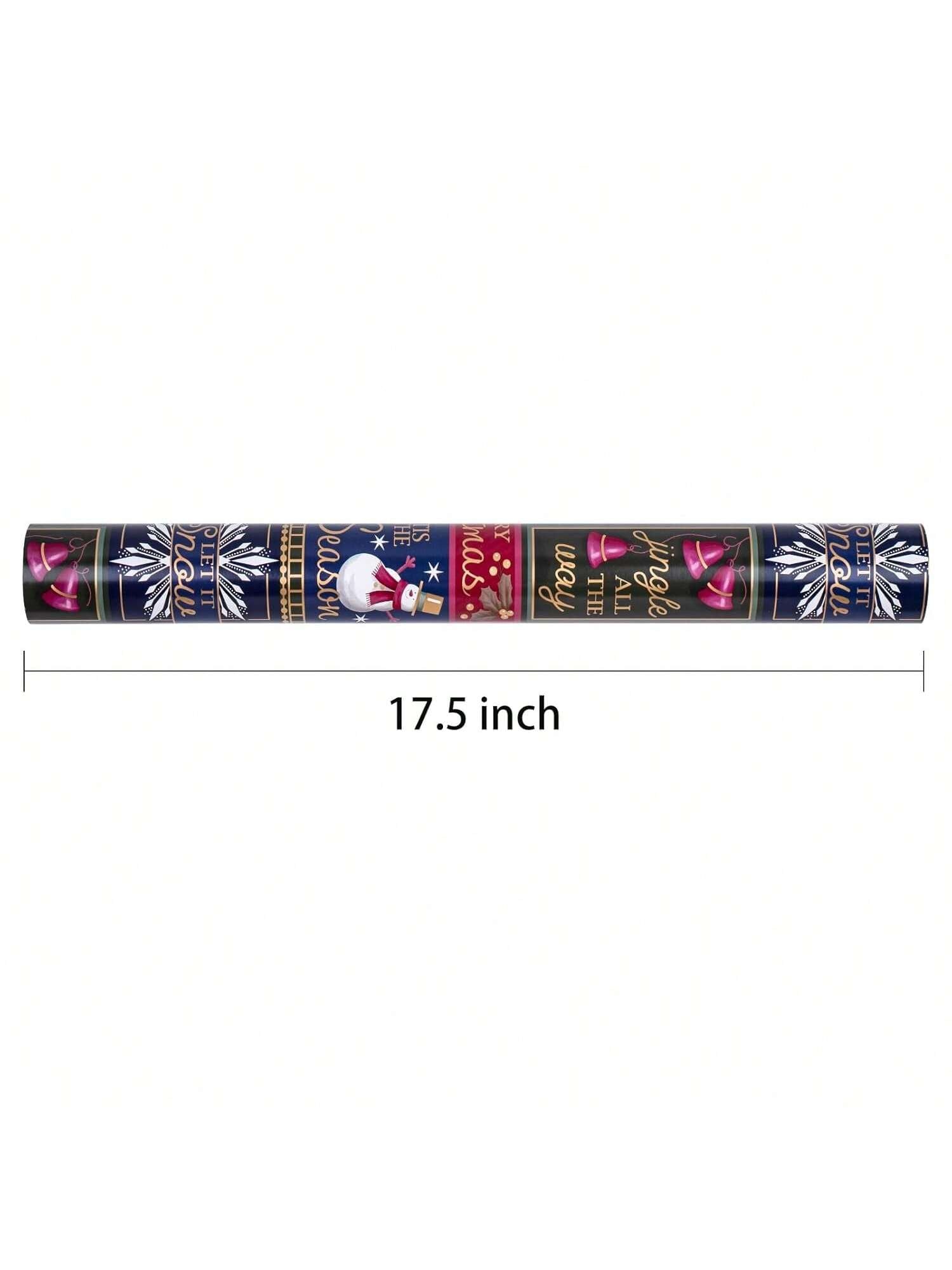 Reversible Christmas Wrapping Paper 17.5x32.8 Santa Snowman Candy Cane Patterns