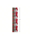 3 Rolls Foil Christmas Wrapping Paper 60 Sq Ft Plaid Snowflakes Snowmen