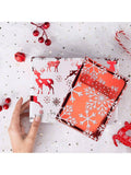 4 Rolls Of Red & White Christmas Wrapping Paper With Metallic Foil Shine, Featuring Festive Elements; 30"X10' Per Roll. Perfect For Holiday Gifting,