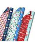 Reversible Christmas Wrapping Paper Set 3 Rolls 120 Sq Ft Kids Designs