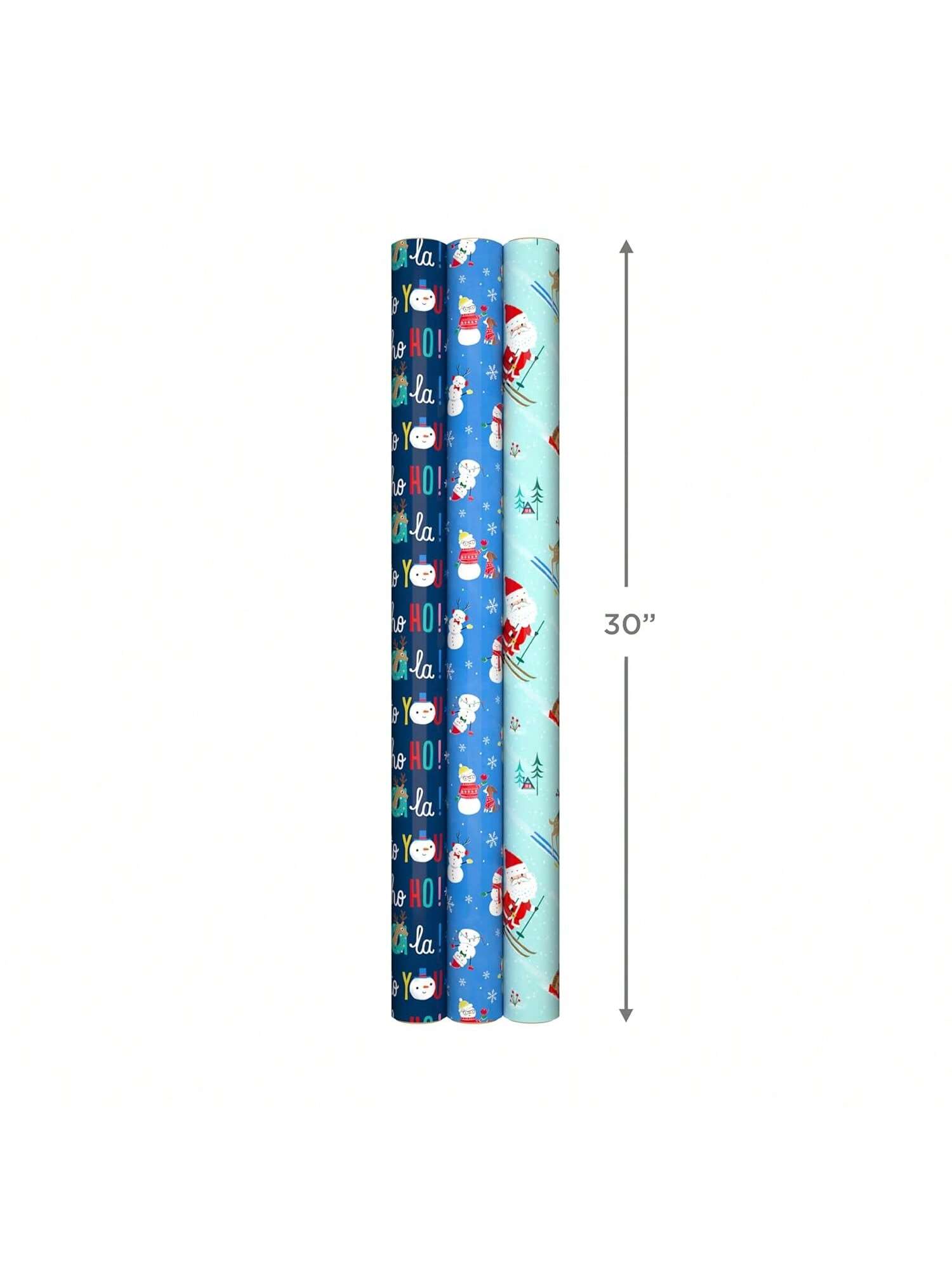 Reversible Christmas Wrapping Paper Set 3 Rolls 120 Sq Ft Kids Designs