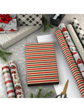 6pc Rustic Christmas Wrapping Paper Rolls 180 Sq Ft Red Black Gray Designs