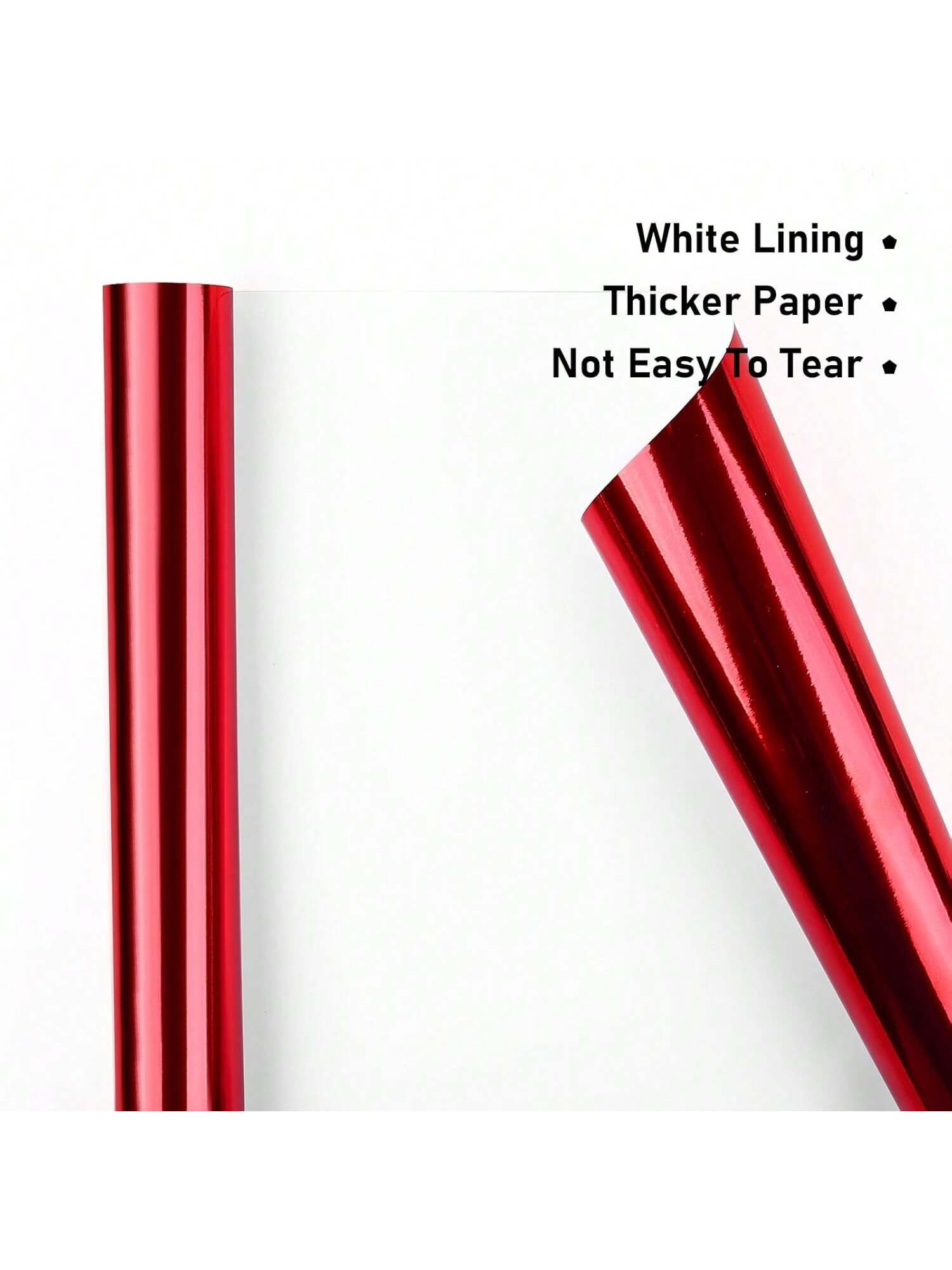 Red Metallic Wrapping Paper 17.5x32.8ft Solid Color for Gifts & DIY Projects