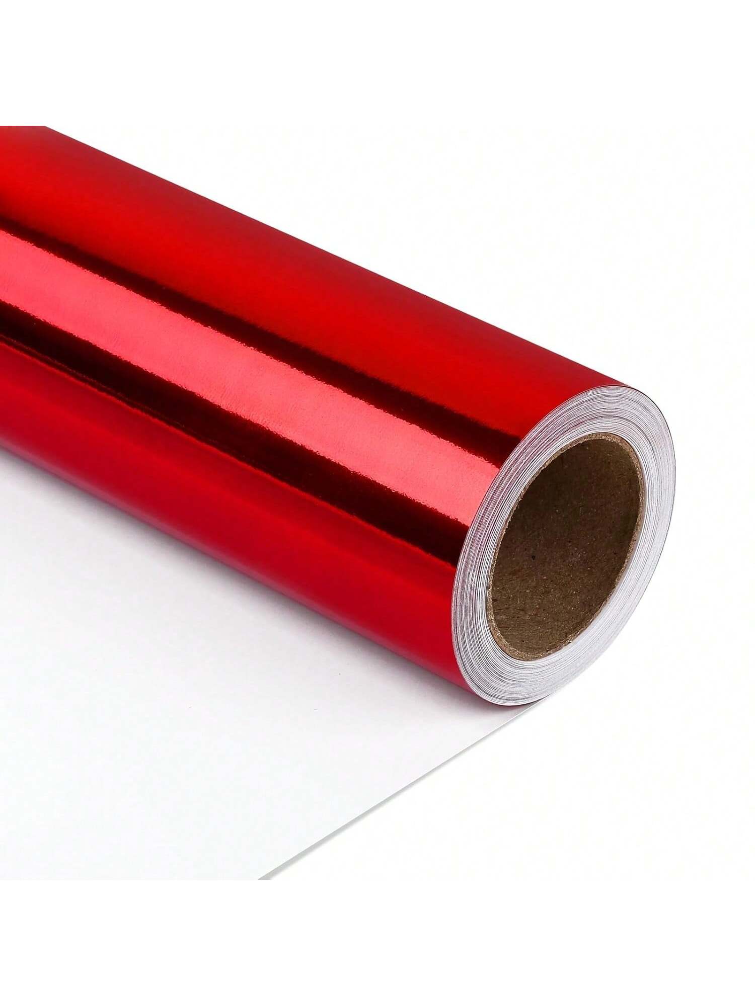 Red Metallic Wrapping Paper 17.5x32.8ft Solid Color for Gifts & DIY Projects