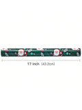 Christmas Green Wrapping Paper Roll Santa Pine Leaf 17x32.8ft