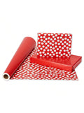 Jumbo Reversible Red Wrapping Paper 30x70in White Polka Dots