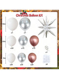 Christmas Balloon Arch Kit 113pcs White Silver Rose Gold Party Decor