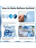 Blue Balloon Garland 109 pcs Winter Wonderland Snowflake Baby Shower Decor