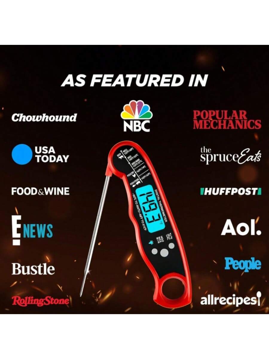 Digital Instant-Read Meat Thermometer for Cooking and Grilling Gift Idea
