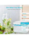 4-Pack Silicone Ice Cube Trays with Lid and Storage Bin Stackable for Freezer and Drinks