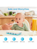 4-Pack Silicone Ice Cube Trays with Lid and Storage Bin Stackable for Freezer and Drinks