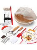 Sourdough Starter Kit Banneton Basket with Glass Jar 9in Baking Supplies