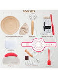 Sourdough Starter Kit Banneton Basket with Glass Jar 9in Baking Supplies