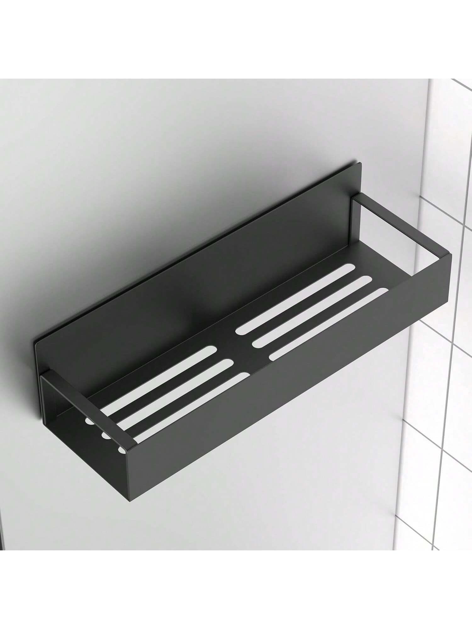 4pcs Magnetic Metal Spice Rack Organizer for Fridge and Oven Black