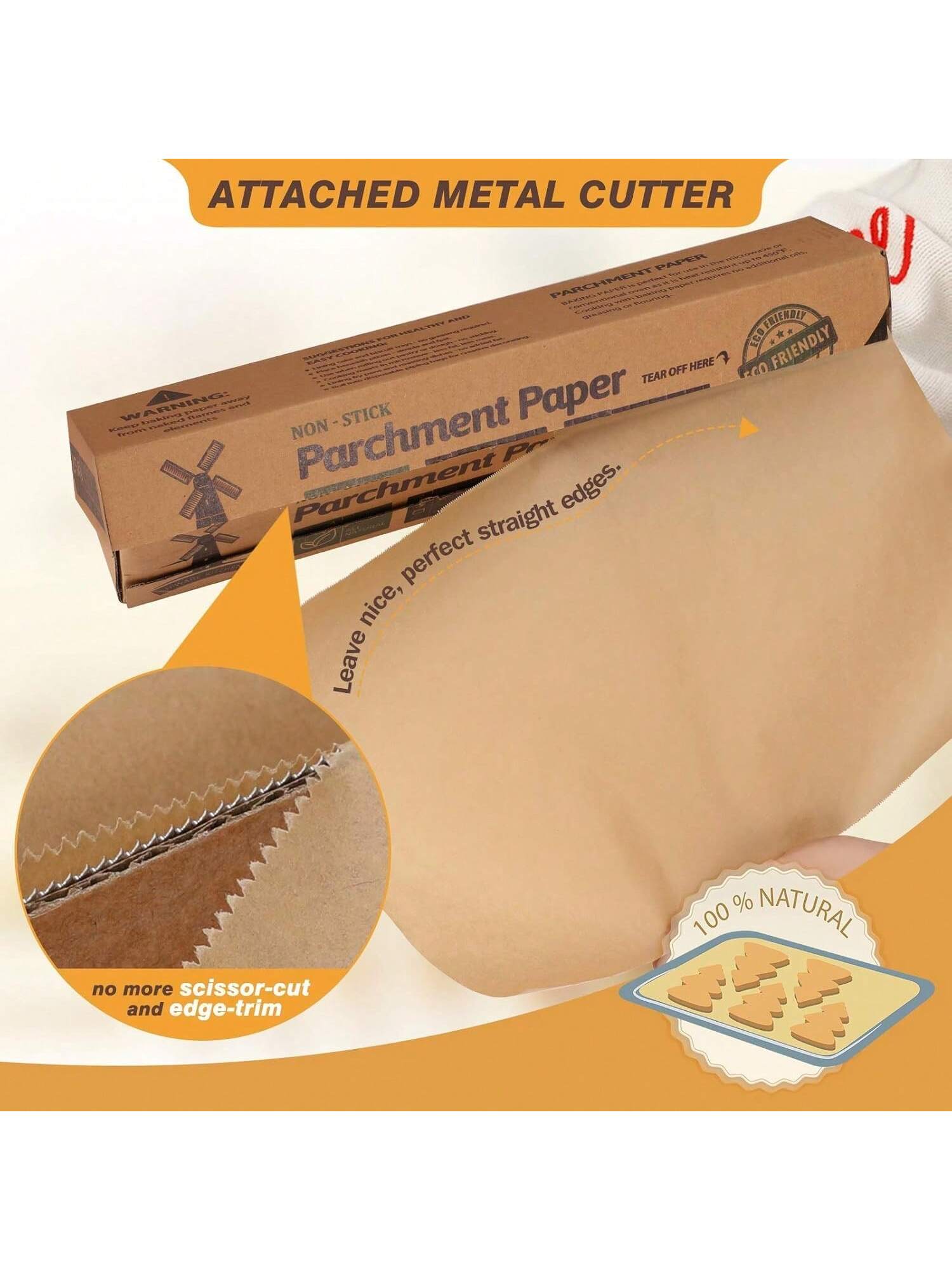 Unbleached Parchment Baking Paper 15x200ft 250 Sq Ft for Cooking & Baking