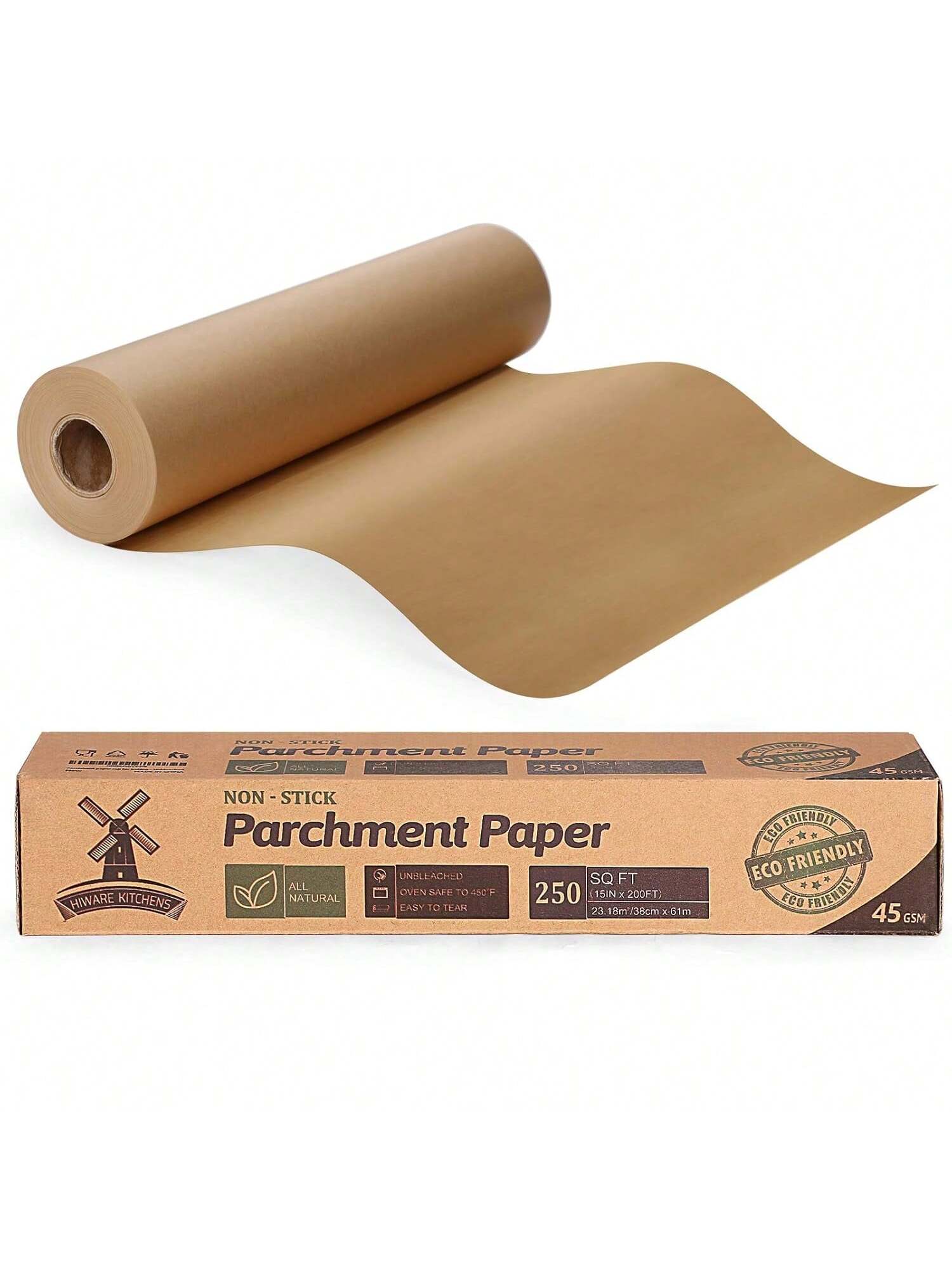 Unbleached Parchment Baking Paper 15x200ft 250 Sq Ft for Cooking & Baking