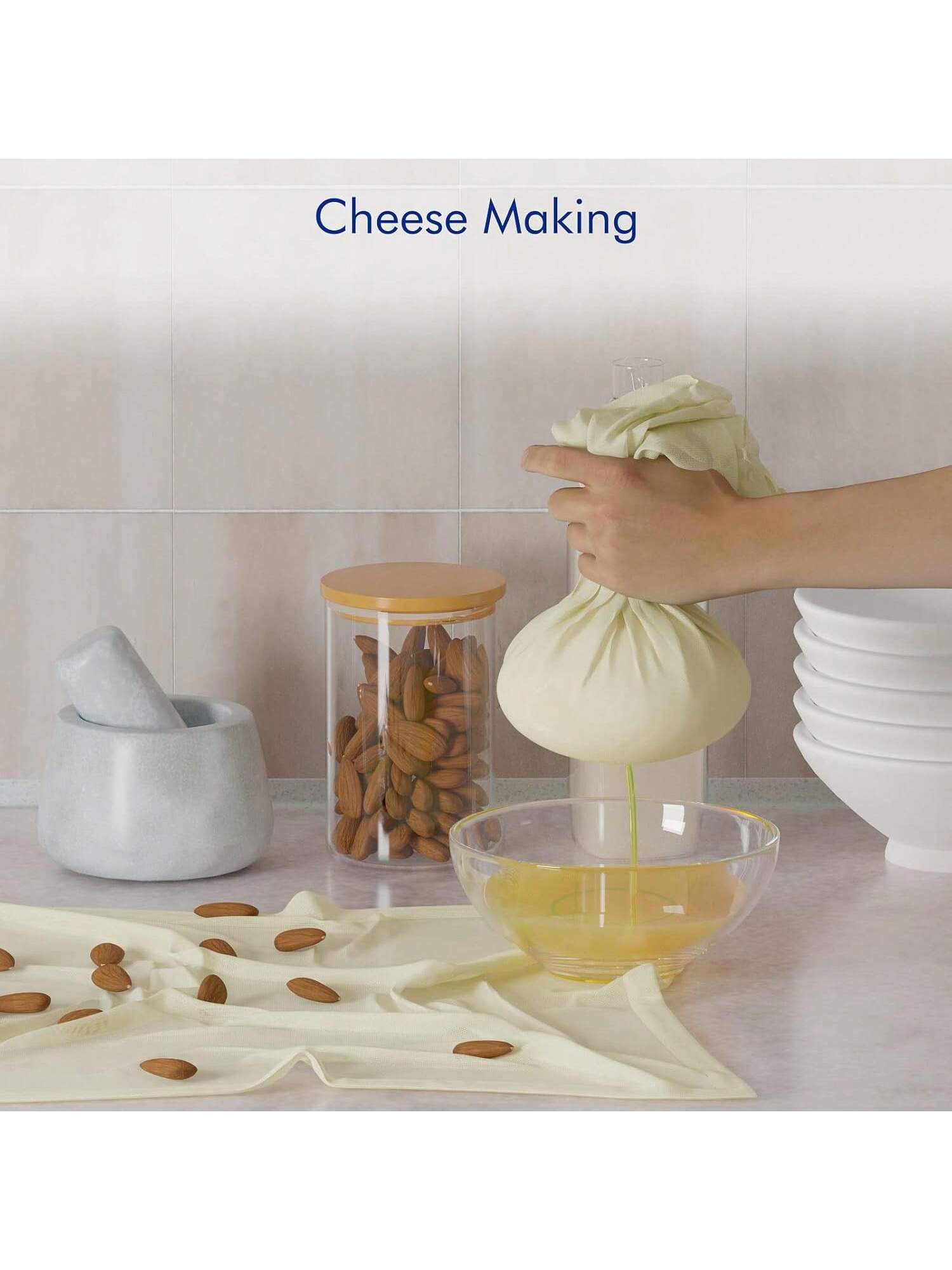 8pcs Reusable Cheesecloth 20x20in Cotton Strainers for Cooking, Baking & Cheese Making
