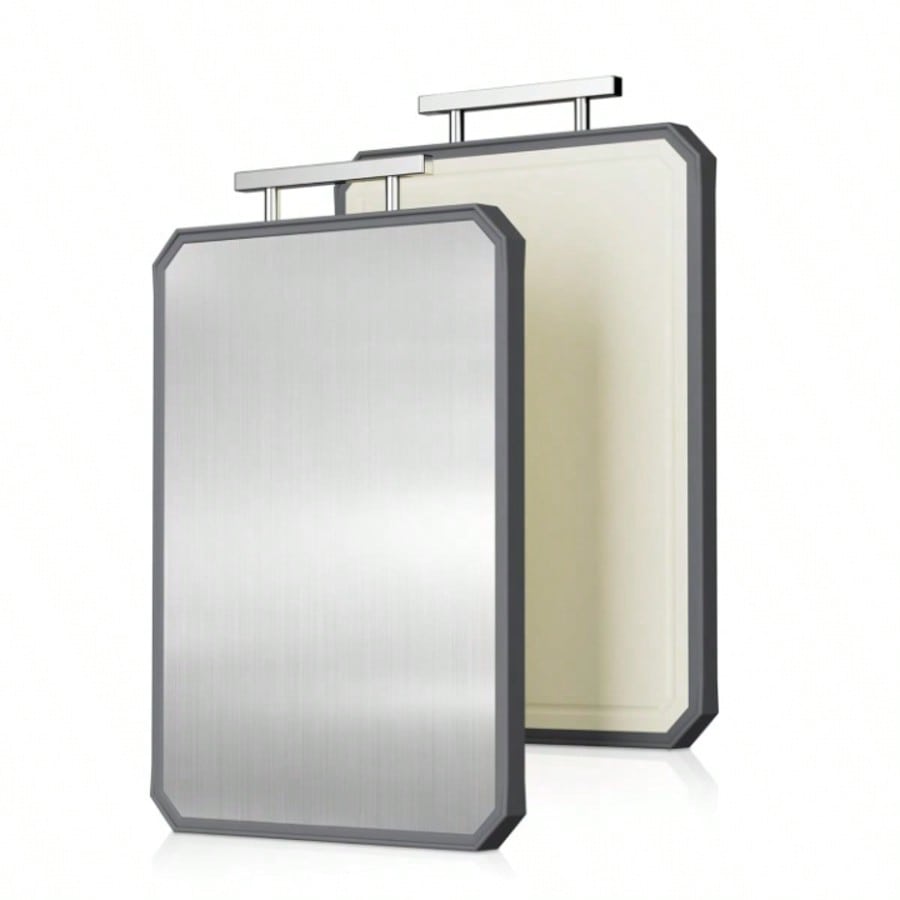 Double-Sided Stainless Steel & Wheat Straw Cutting Board 16x11in