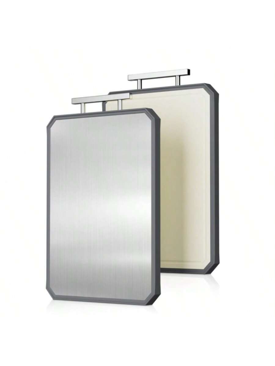 Double-Sided Stainless Steel & Wheat Straw Cutting Board 16x11in