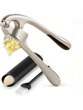Premium Rust-Proof Garlic Press Set Silver Ergonomic Easy Clean