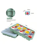Set of 2 Silicone Ice Cube Trays 15 Cubes Each Stackable with Lid
