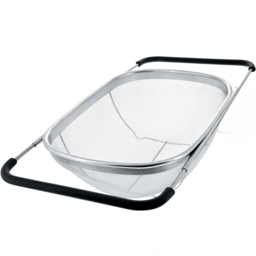 6Qt Stainless Steel Collapsible Colander Fine Mesh Expandable Handles