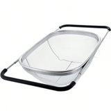 6Qt Stainless Steel Collapsible Colander Fine Mesh Expandable Handles