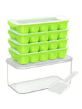4-Pack Silicone Ice Cube Trays with Lids Stackable Freezer Set