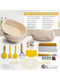 Sourdough Starter Kit with 9in Round 10in Oval Banneton Baskets & Tools