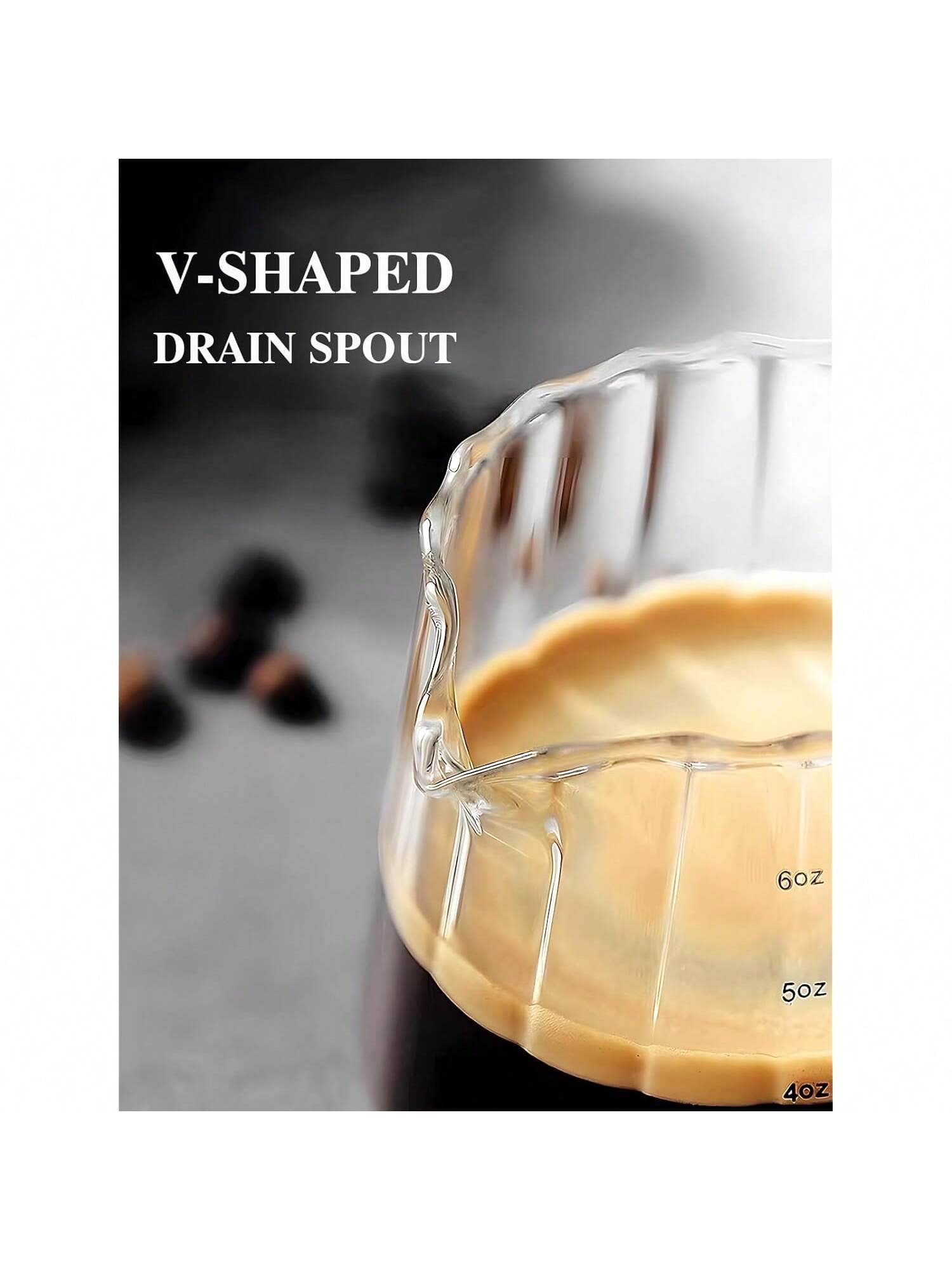 6oz Espresso Set with V-Shaped Shot Glass, Ribbed Frothing Pitcher & Measuring Cup