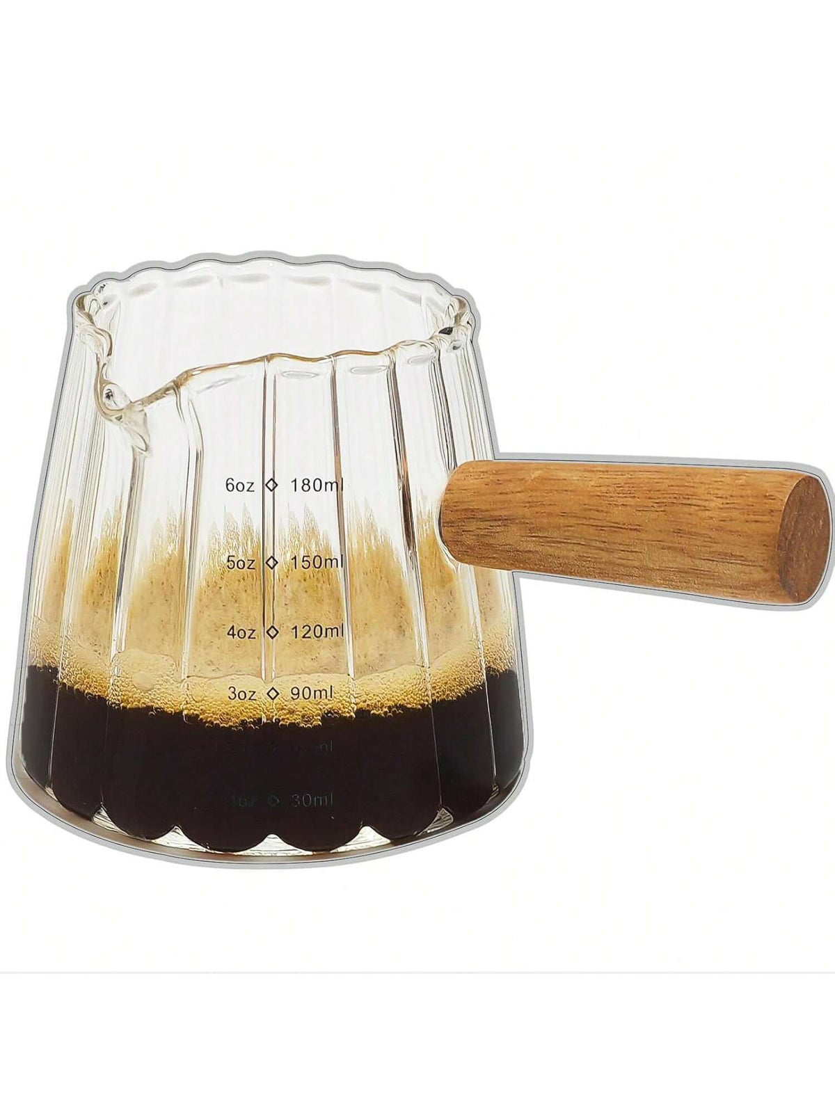 6oz Espresso Set with V-Shaped Shot Glass, Ribbed Frothing Pitcher & Measuring Cup