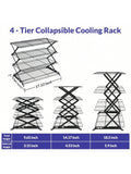 2/3/4-Tier Adjustable Collapsible Cooling Rack for Baking, Roasting & Cookies