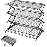 2/3/4-Tier Adjustable Collapsible Cooling Rack for Baking, Roasting & Cookies