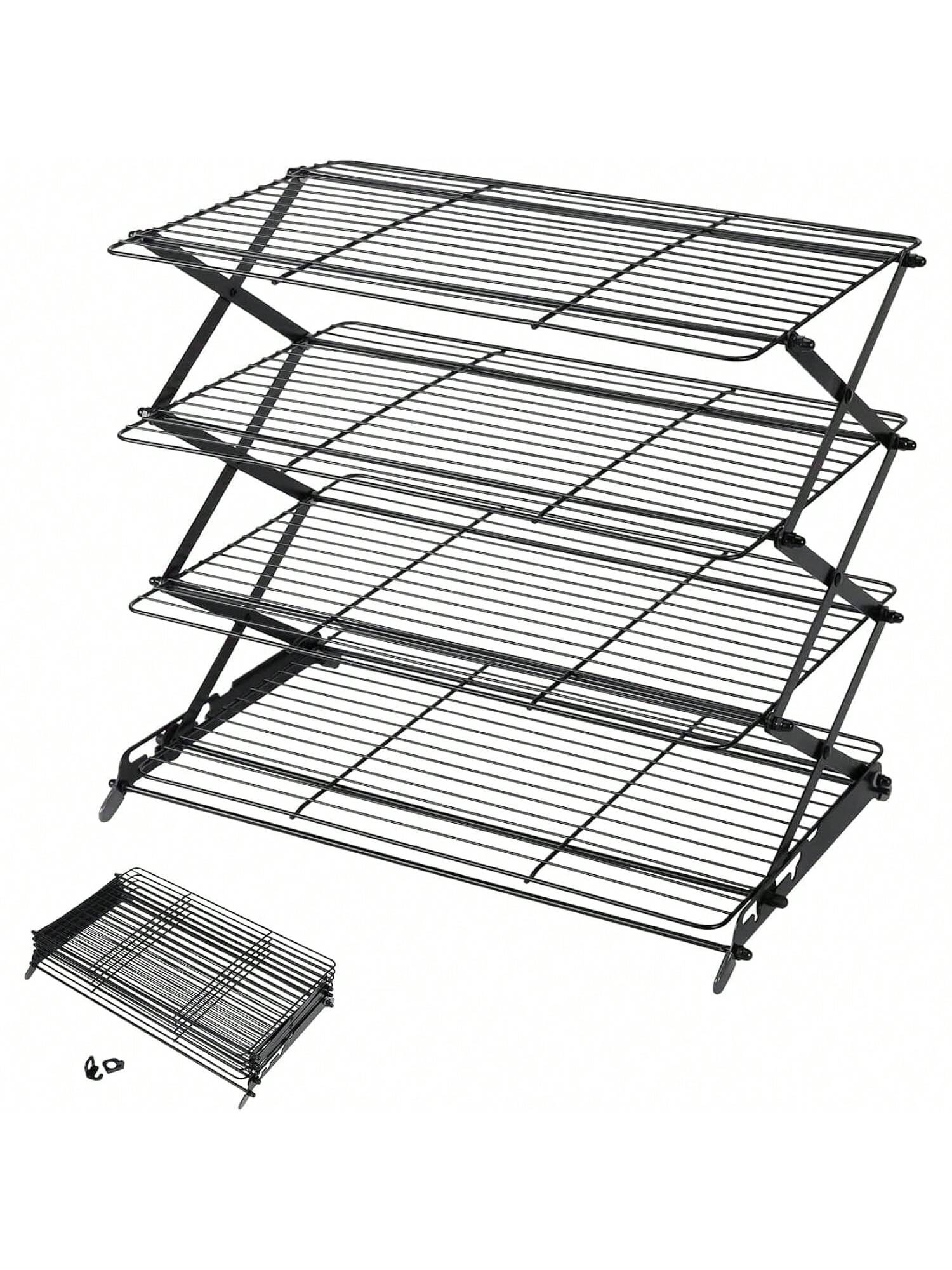 2/3/4-Tier Adjustable Collapsible Cooling Rack for Baking, Roasting & Cookies
