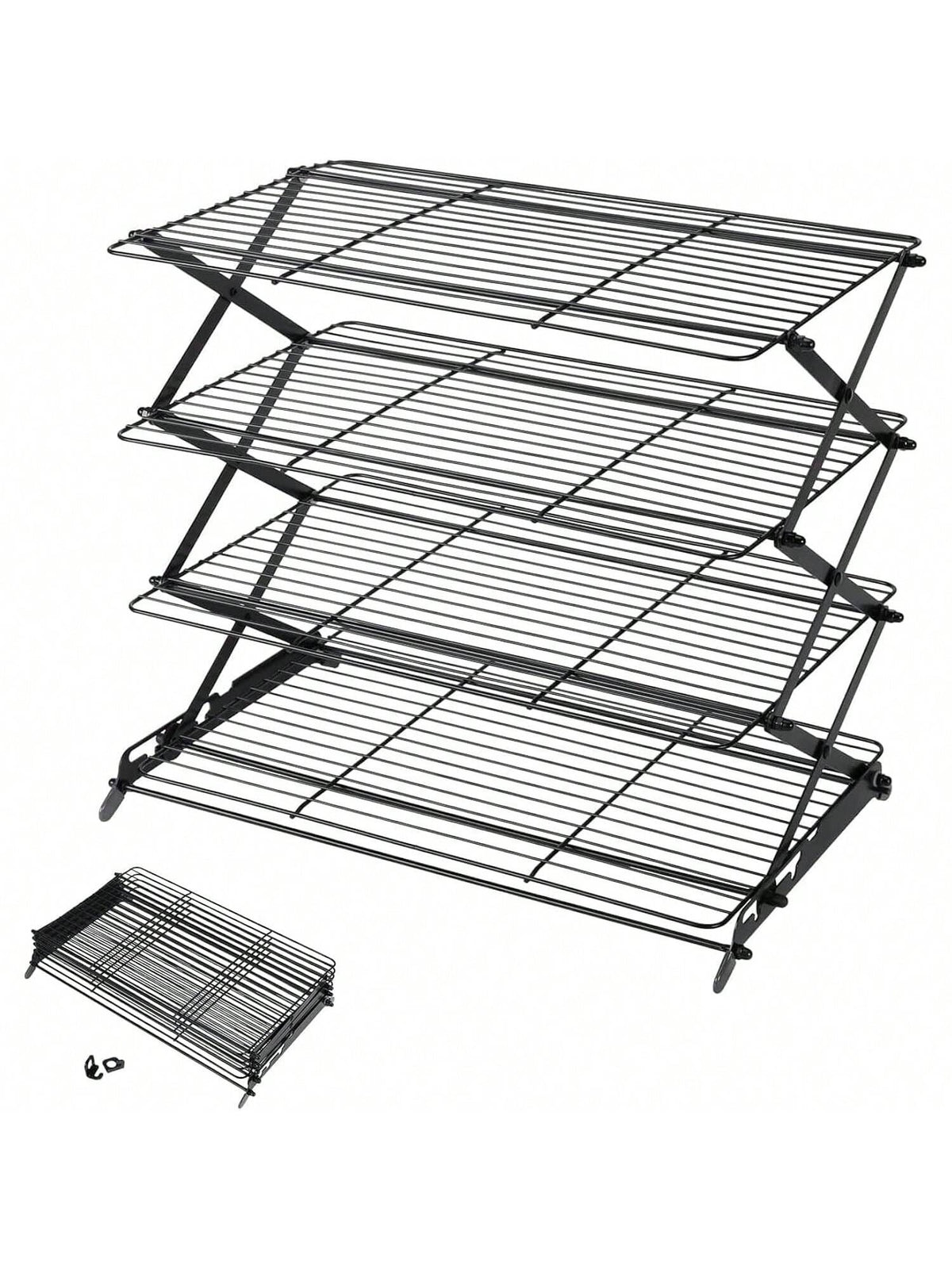 2/3/4-Tier Adjustable Collapsible Cooling Rack for Baking, Roasting & Cookies