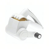 NSF-Certified White Rotary Cheese Grater with Hand Crank and Easy-Clean Drum