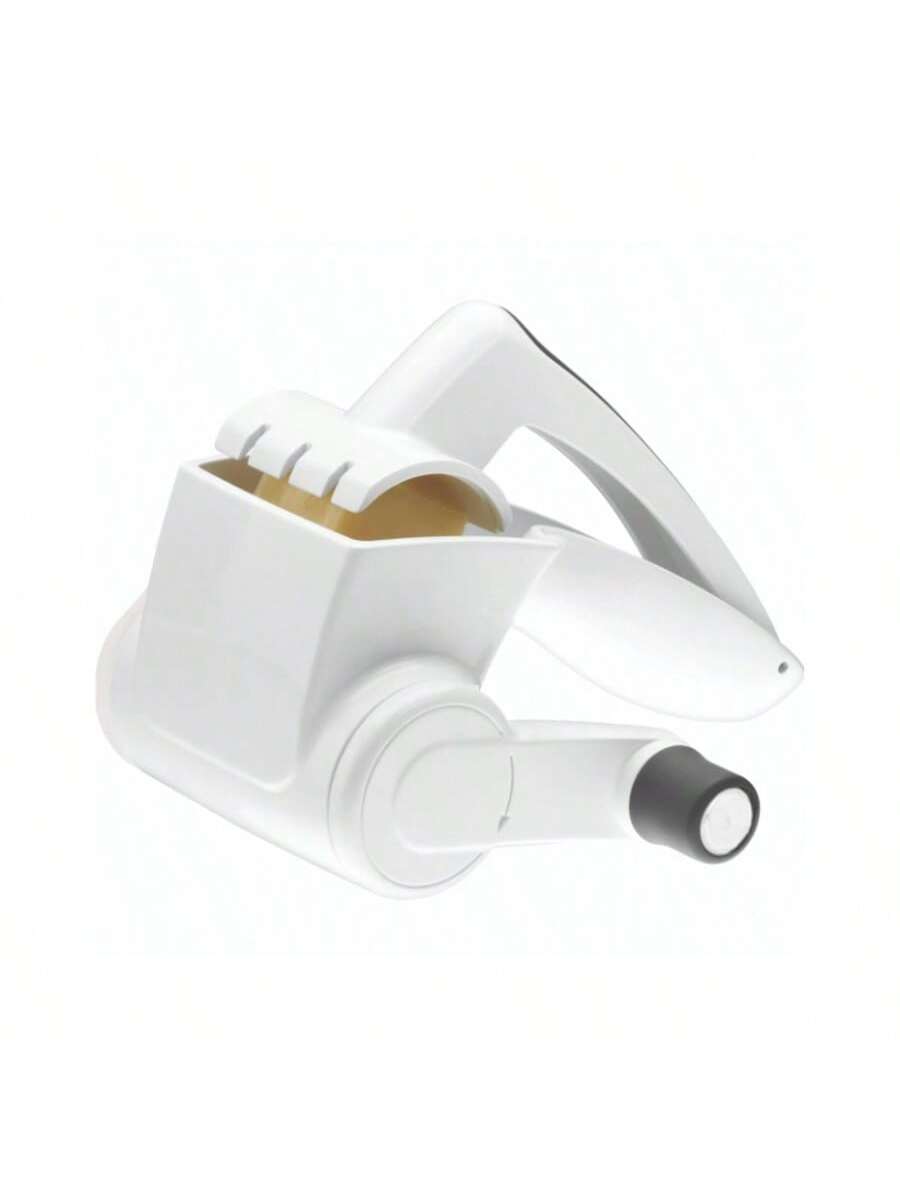 NSF-Certified White Rotary Cheese Grater with Hand Crank and Easy-Clean Drum