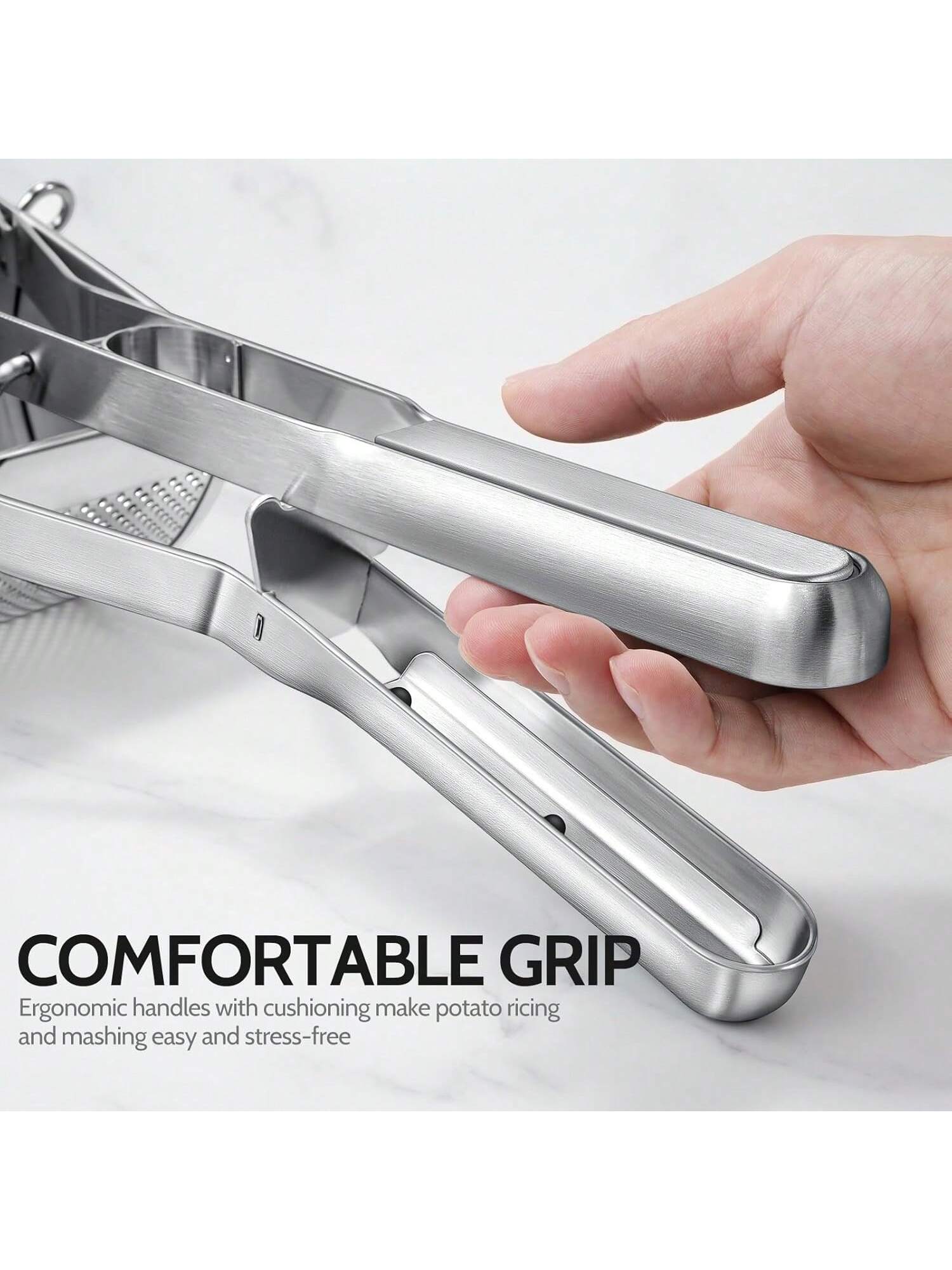 Stainless Steel Potato Ricer for Smooth Mashing Commercial and Home Use